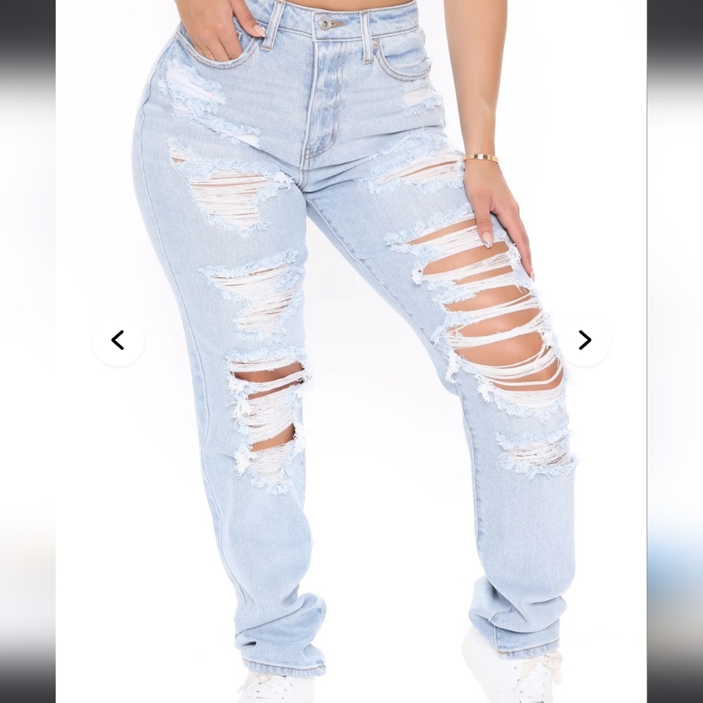 Distressed Blue Jeans - Picture 5 of 5
